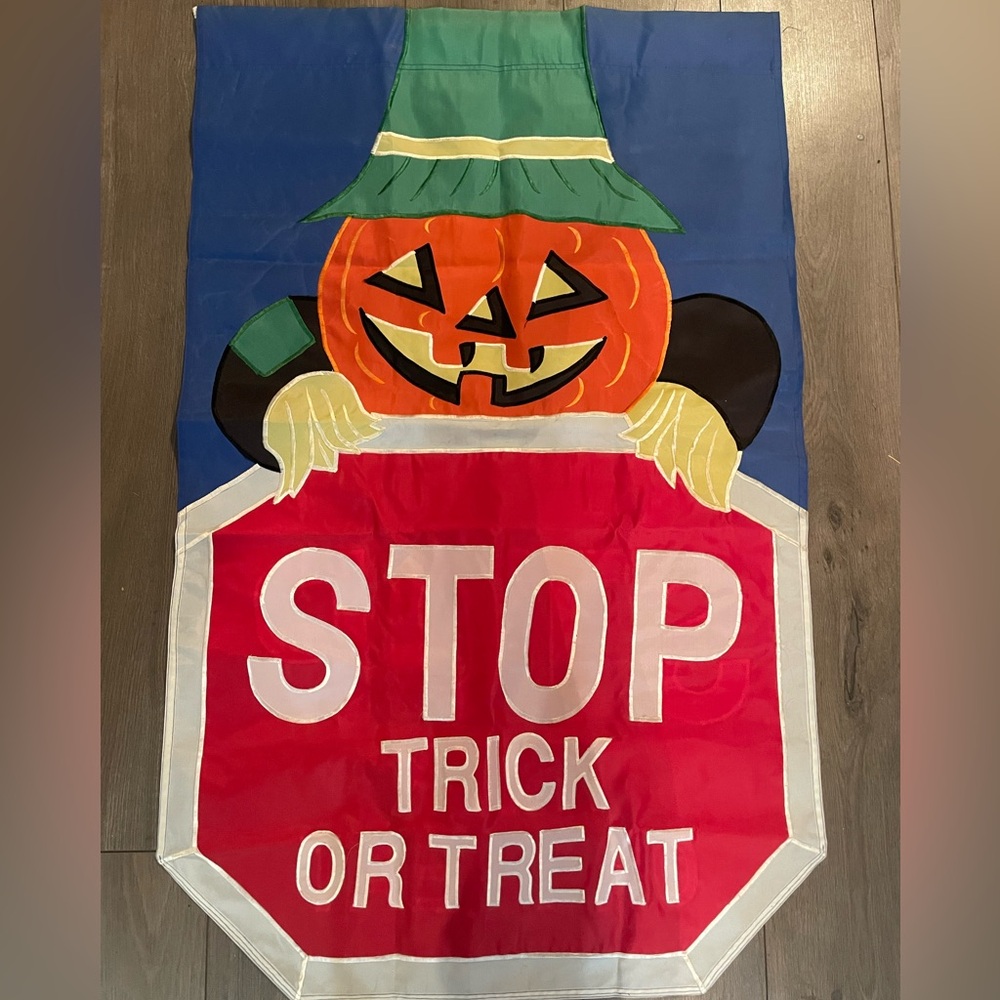 Halloween Pumpkin Vintage Head Outdoor Flag Yard Sign Banner